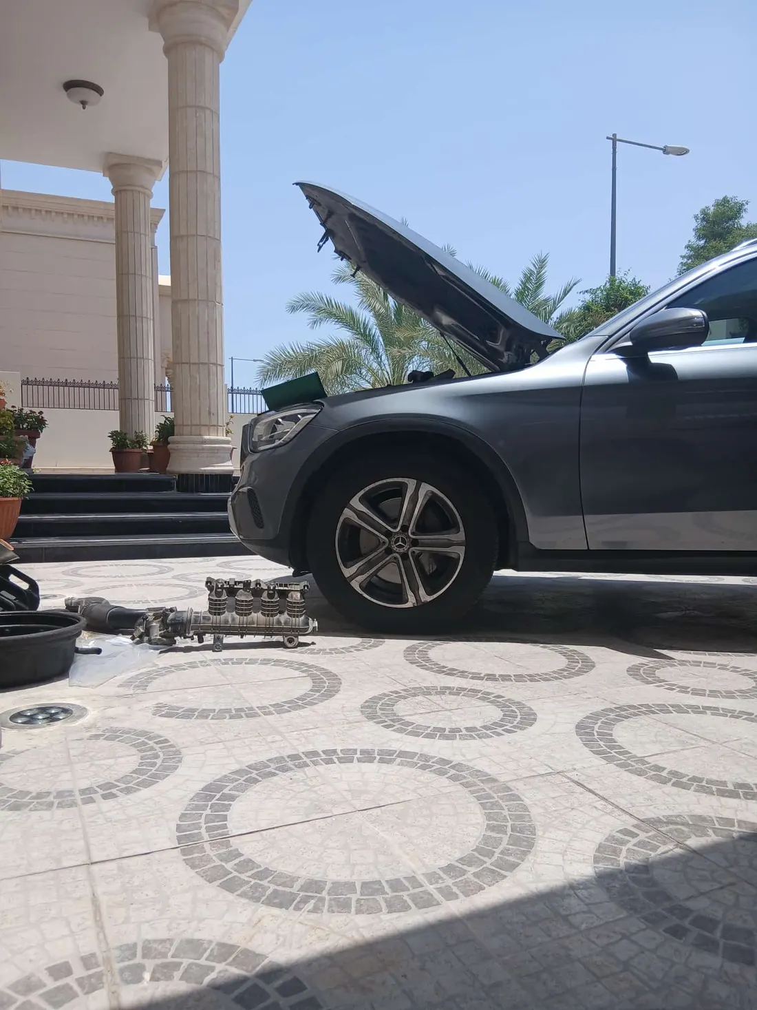 Mercedes GLC engine repair at a villa — luxury specialists